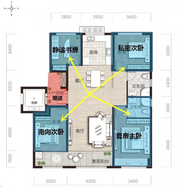 這算是滿分戶型，“四葉草”動線每1㎡都大有可為，房子越住越大