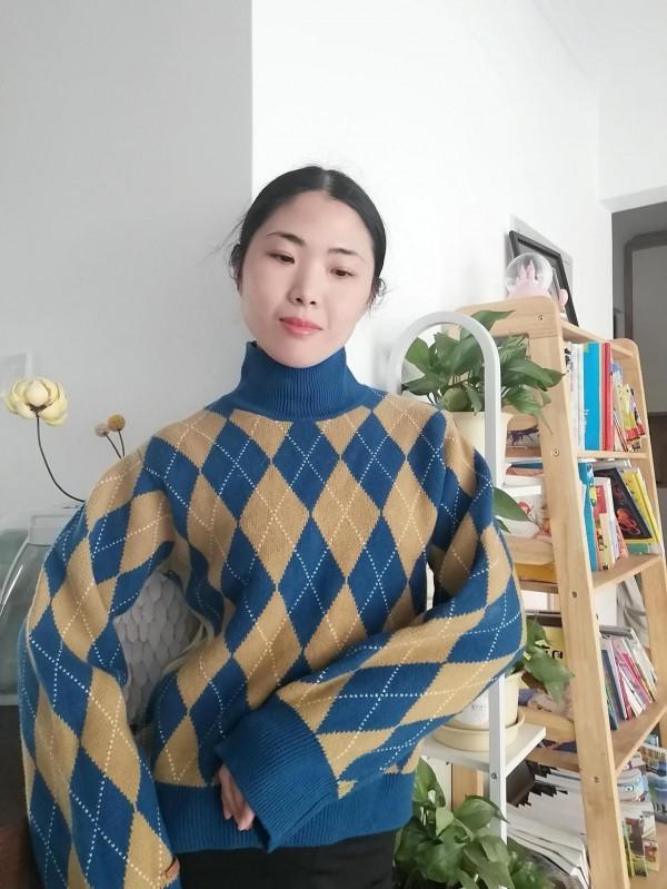 復古菱格毛衣 復古菱格毛衣