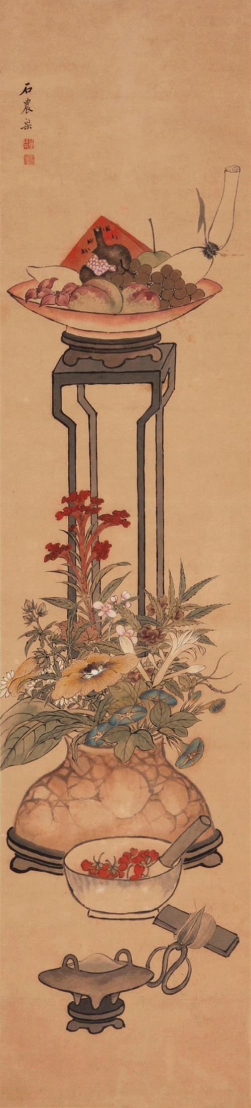 中秋佳節,桂子花開,家人團聚,月下賞花——清代董棨《時節圖屏》賞析 中秋佳節,桂子花開,家人團聚,月下賞花——清代董棨《時節圖屏》賞析