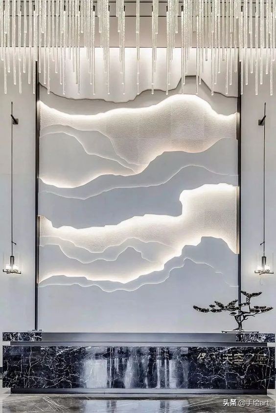 充滿燈光藝術的牆面