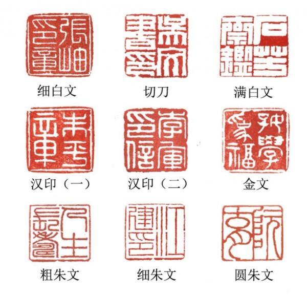 你知道書法中的篆刻印章的型別有哪些嗎