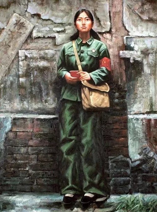 著名油畫家陳大中作品（紅衛兵）