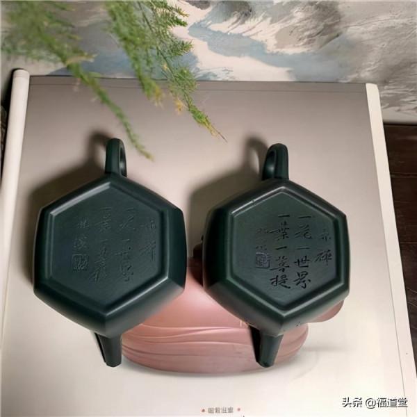 少見的民國綠紫砂方器(附泡養一週的效果圖) 少見的民國綠紫砂方器(附泡養一週的效果圖)