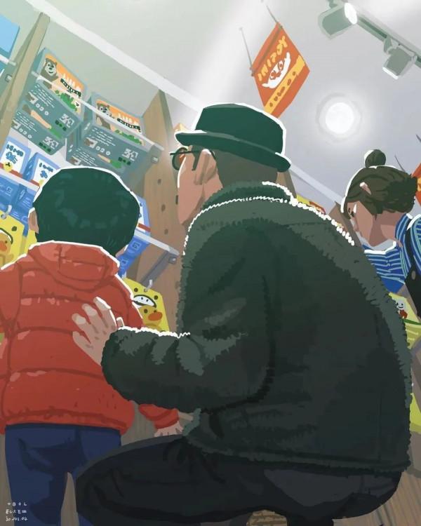 會畫畫的爸爸,太暖了 會畫畫的爸爸,太暖了