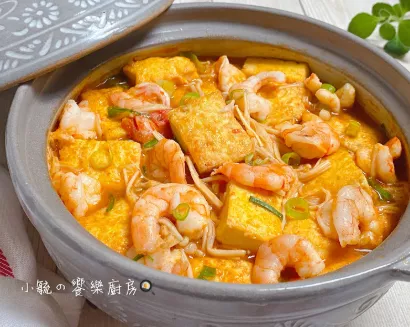 鮮蝦豆腐煲這樣做，顏值超高還下飯
