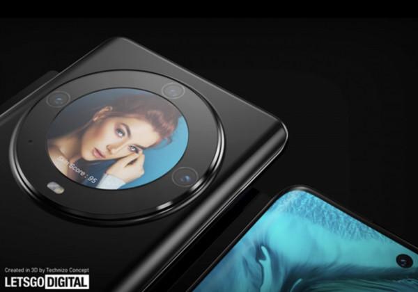 華為Mate50最新渲染圖曝光：Mate50Pro後背引入副屏設計