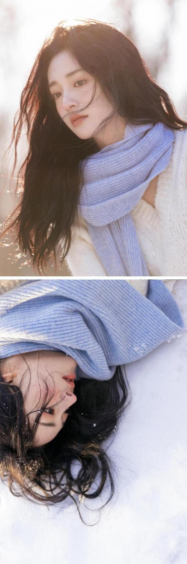 周潔瓊雪地拍照模板