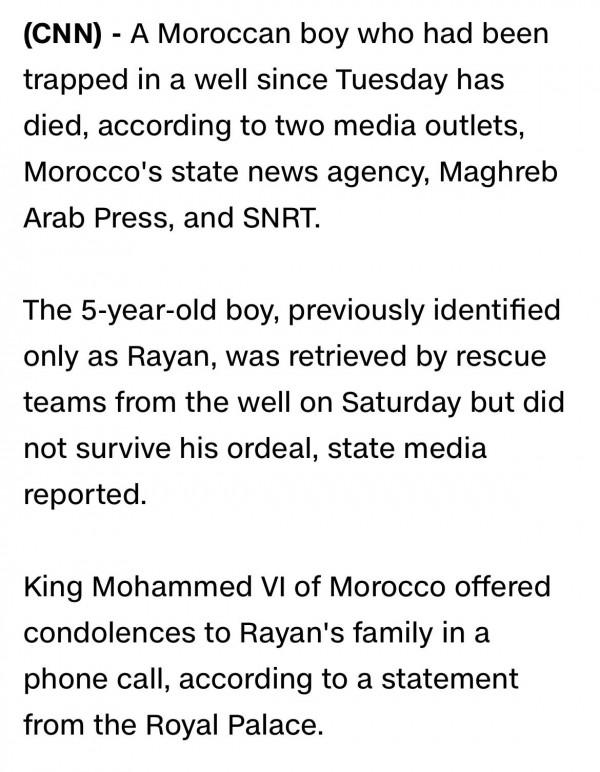 讀BBC學英語：摩洛哥被困小孩死亡