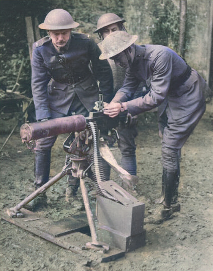 二戰彩色照片，讓我們領略美國M1917式重機槍的風采