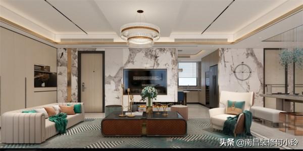 新力琥珀園220㎡複式樓現代輕奢，巖板+護牆板，這才叫真正的高階