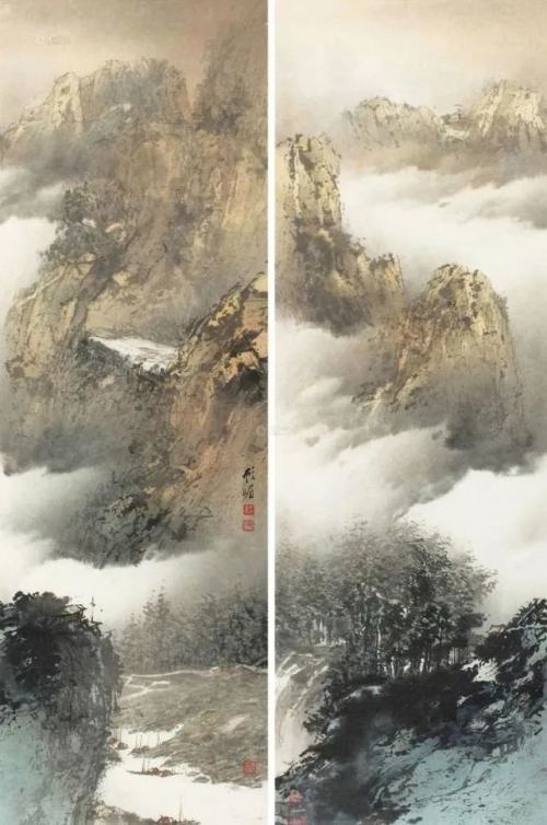 這女明星畫家的山水畫,柔美的朦朧意象,才貌雙全 這女明星畫家的山水畫,柔美的朦朧意象,才貌雙全