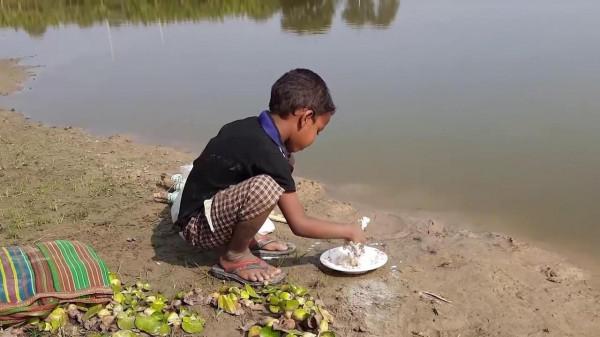 5歲小孩池塘釣魚，放線就走人，釣大鯉魚像撿樹葉一樣容易