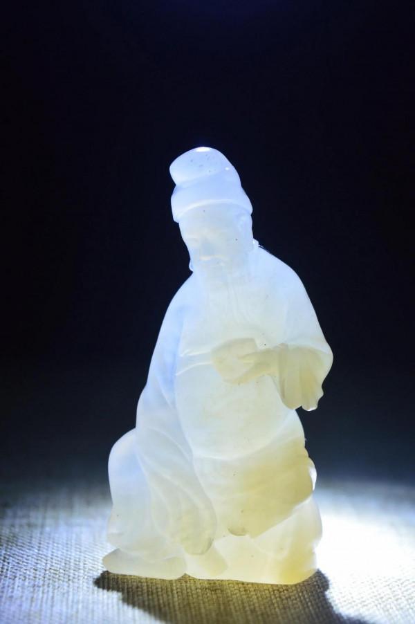 壽山石擺件 名貴品種 荔枝洞石 李白醉酒 收藏