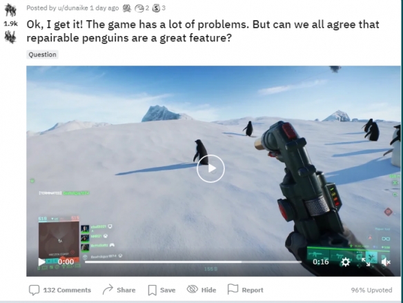 《戰地2042》企鵝原來是機械的?!神奇BUG笑死玩家 《戰地2042》企鵝原來是機械的?!神奇BUG笑死玩家