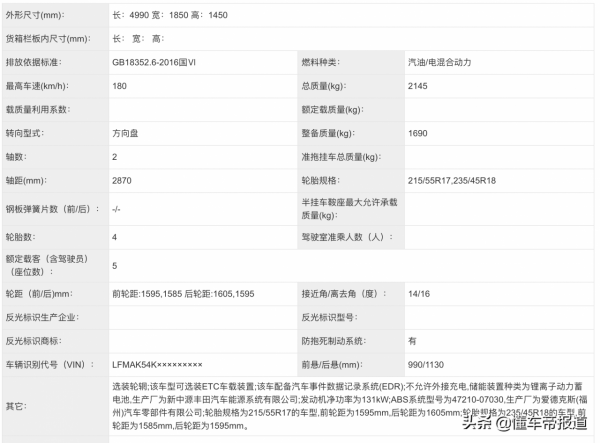 新車 | 僅保留2.5升混動系統？外觀微調，一汽豐田新款亞洲龍曝光