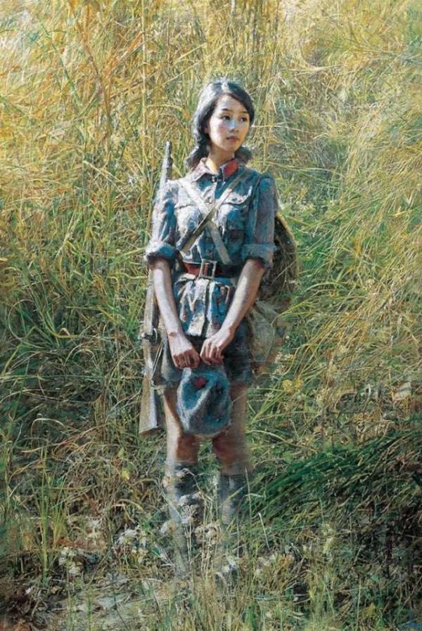 著名油畫家陳大中作品（紅衛兵）