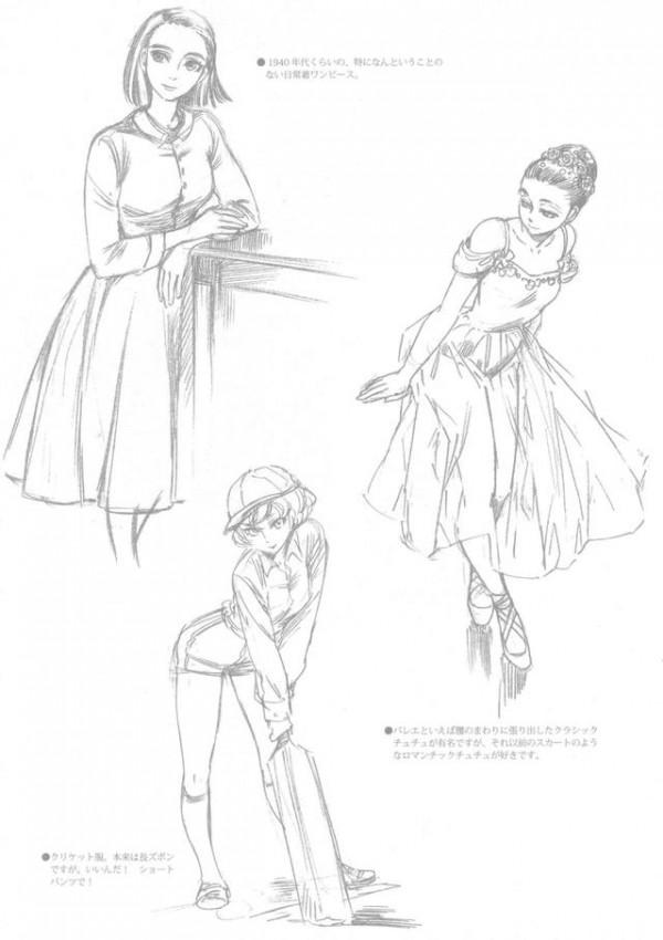 以畫女僕角色見長的漫畫家森薰,其筆下的女性角色設計稿 以畫女僕角色見長的漫畫家森薰,其筆下的女性角色設計稿