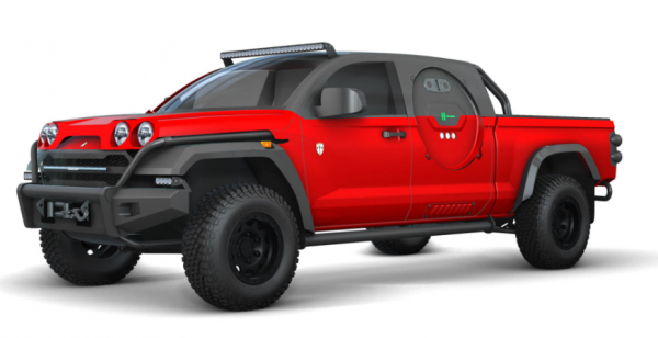 美國“小作坊”打造氫能源皮卡，燃料罐設計成外掛式，你敢開？