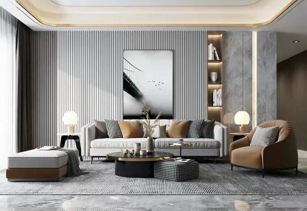 2021年流行背景牆木格柵，搭配巖板、木飾面、簡約時尚