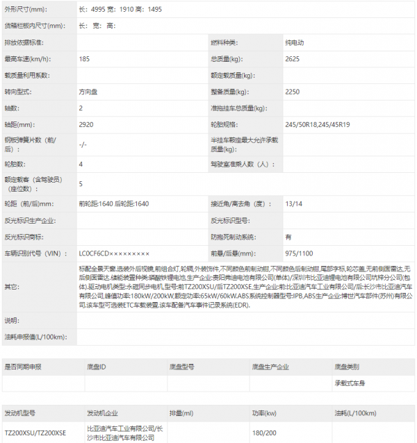外形小改 新款比亞迪漢EV申報 動力更出色