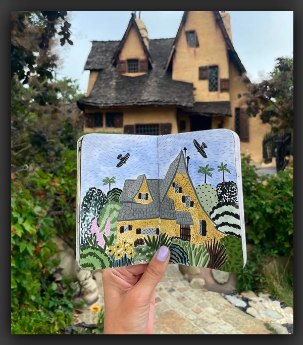 手繪｜邊走邊畫，她的速寫本里裝滿了四季的風景