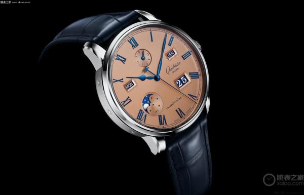 格拉蘇蒂原創推出全新議員卓越萬年曆鮭魚盤限量版腕錶