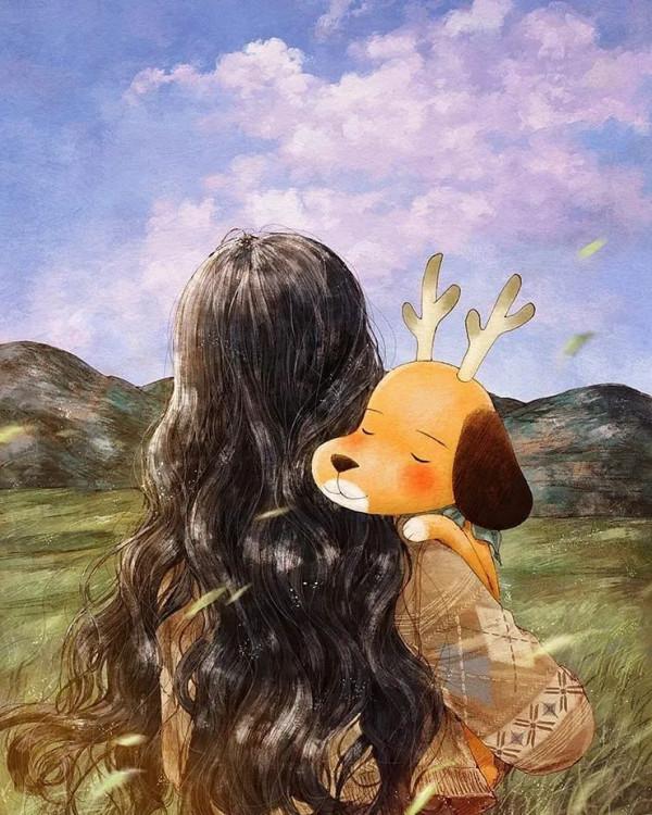 每日插畫｜aeppol的治癒系森林少女日記，休息一會兒再走也沒關係