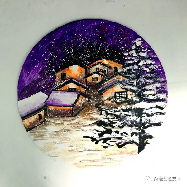 範畫 | 冬天來啦！一起來畫出北國風光雪鄉之夜的美麗吧