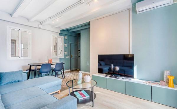 49㎡一居,幾何圖案與柔和色調的加入,讓這間公寓更加的迷人 49㎡一居,幾何圖案與柔和色調的加入,讓這間公寓更加的迷人