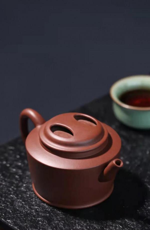 直筒牛蓋壺，紫泥