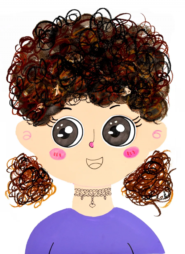 兒童畫教程｜線條塗鴉與趣味形式《一頭奇妙的捲髮》