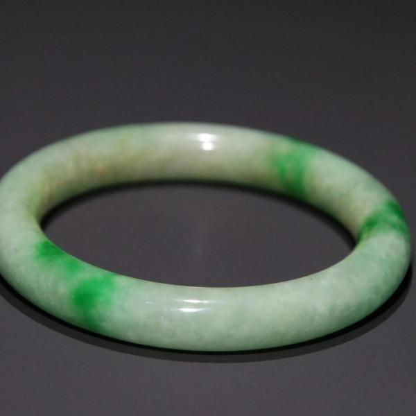 迴流 老翡翠圓條手鐲