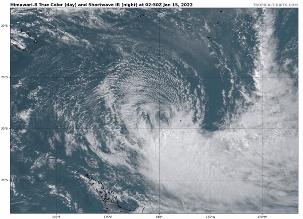 湯加火山爆發後，周邊海域現怪事，中國衛星發現，石頭浮在海面上