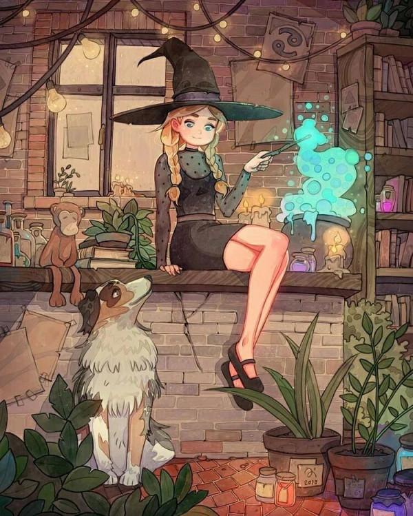 鍾愛精靈女巫，插畫師simz.art作品分享