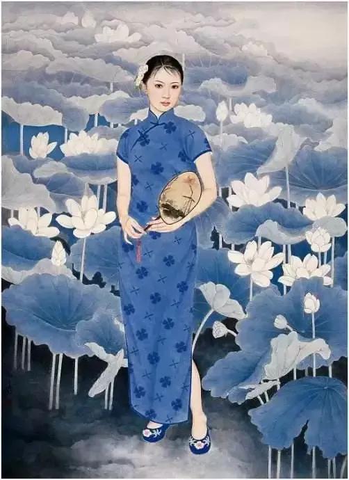 國畫人物旗袍之美