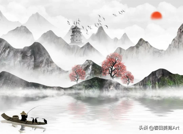 教程丨少兒美術課程《白日依山盡》