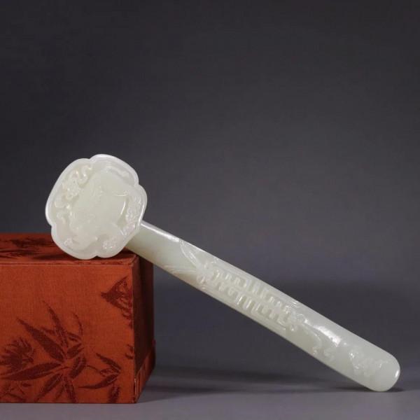 「和田玉」太平有象壽字如意