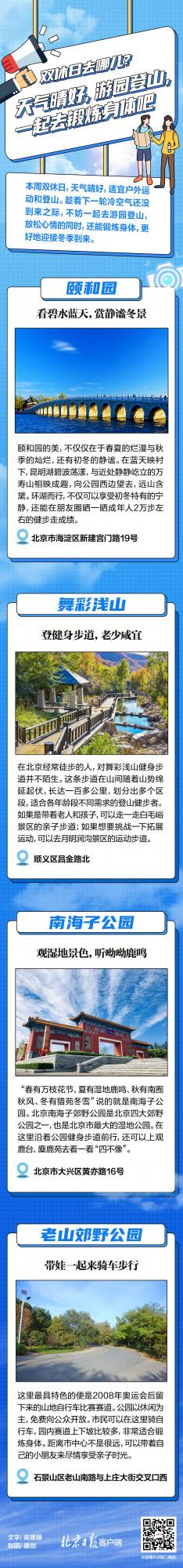 雙休日北京遊玩攻略：天氣晴好，一起去鍛鍊身體吧