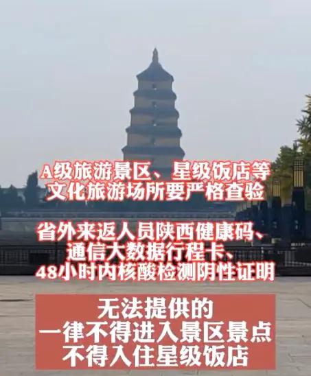 陝西暫停跨省團隊旅遊！取消這類活動！進這些場所需持48小時核心酸證明