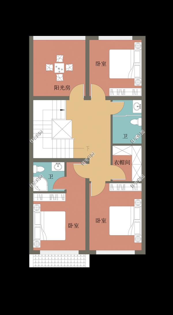 7米麵寬也能建中式,這個戶型太讚了,陽光房配電梯超有面子 7米麵寬也能建中式,這個戶型太讚了,陽光房配電梯超有面子