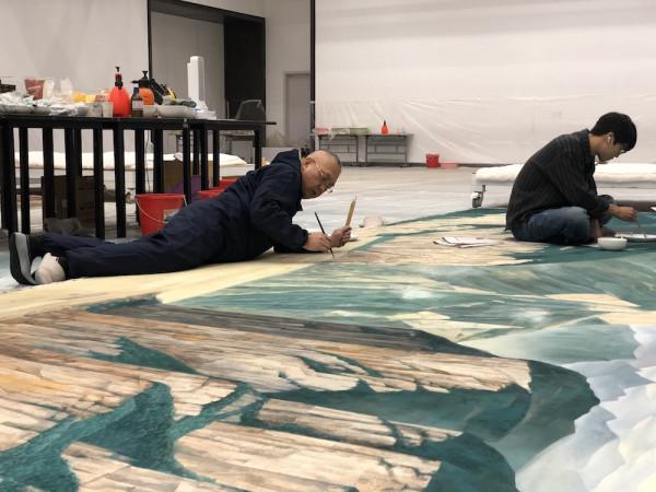 “長江黃河”奔騰在黨史館，兩幅壁畫長卷繪就民族精神