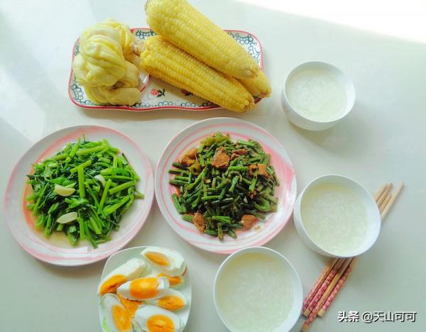 我家早餐5種搭配，炒菜配粗糧，美味營養，不到20分鐘搞定