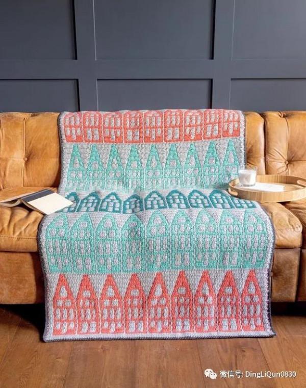 「針織作品」最新的用馬賽克編織技術製作的毯子及家居小物
