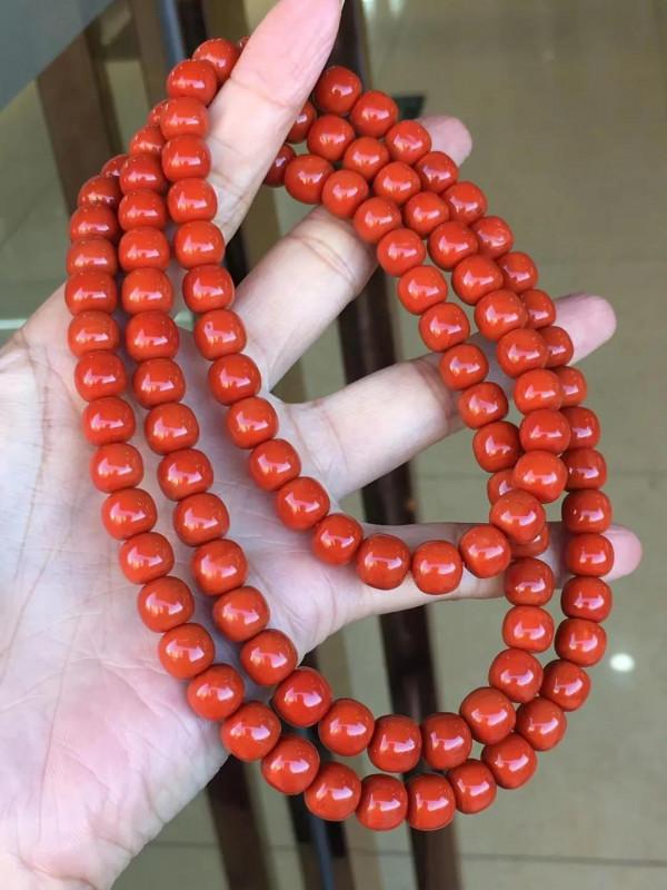 瓦西料南紅108佛珠就要滿色滿肉