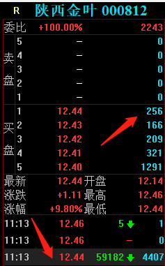 陝西金葉漲停板大戰，榜一大哥狂砸37萬手，5個交易日提走1.2億