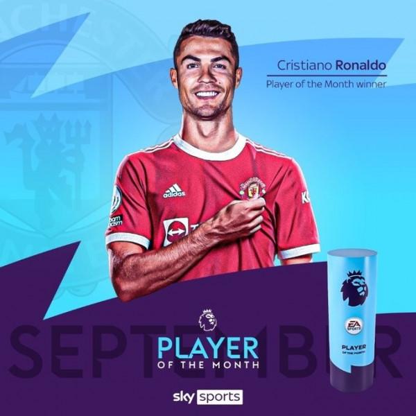 時隔13年!C羅個人第五次當選英超月最佳 時隔13年!C羅個人第五次當選英超月最佳