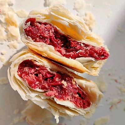 玫瑰鮮花餅丨燙麵版本丨又香又酥簡單快手零失敗