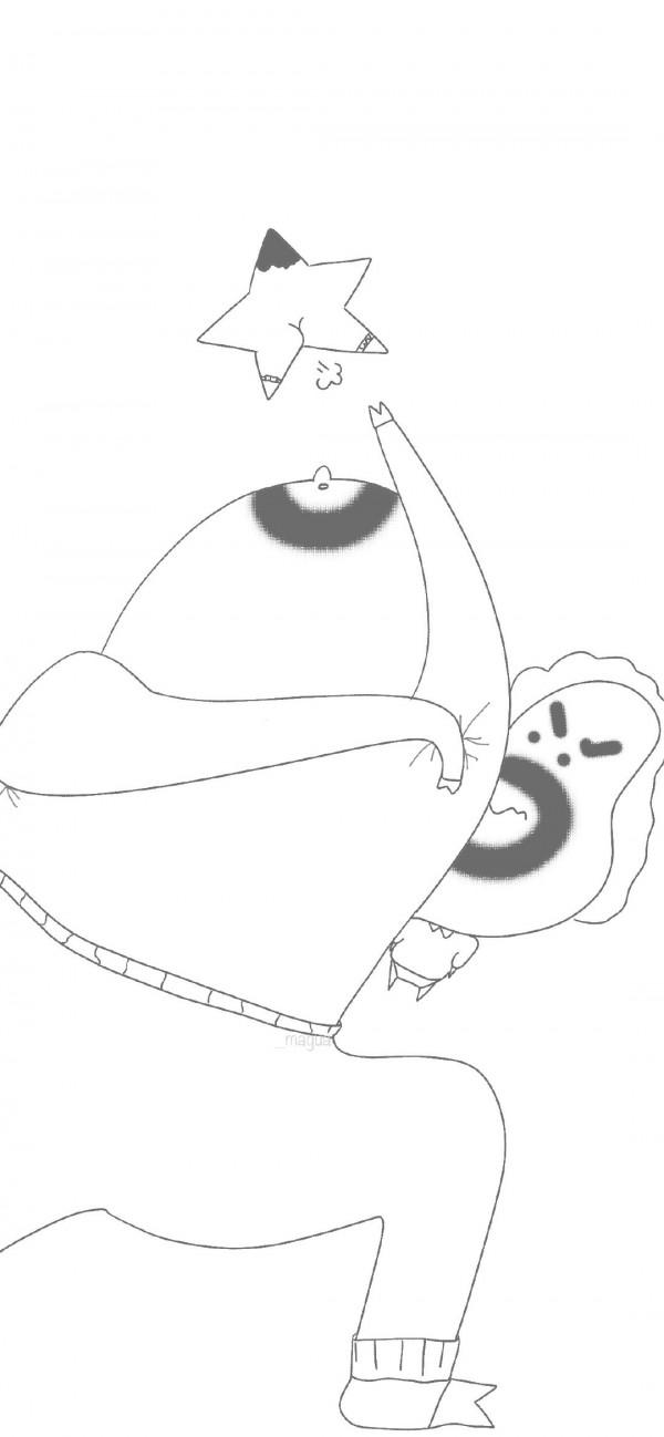 無水印動漫桌布 簡約手繪卡通形象桌布