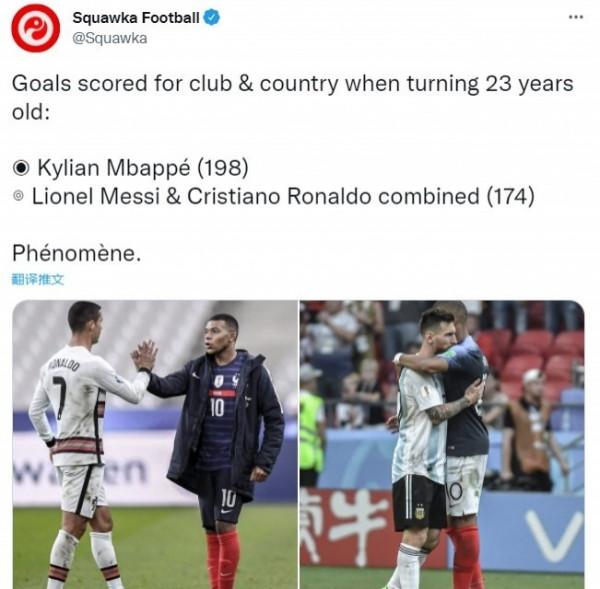 現象級！姆巴佩23歲前打進了198球，多於梅羅23前進球數之和