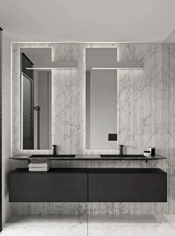 大理石衛生間設計，簡約輕奢